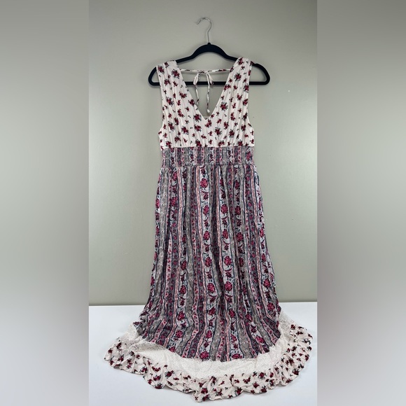torrid Dresses & Skirts - Torrid Floral Boho Maxi Dress Lace Trim Smocked Waist Cottagecore